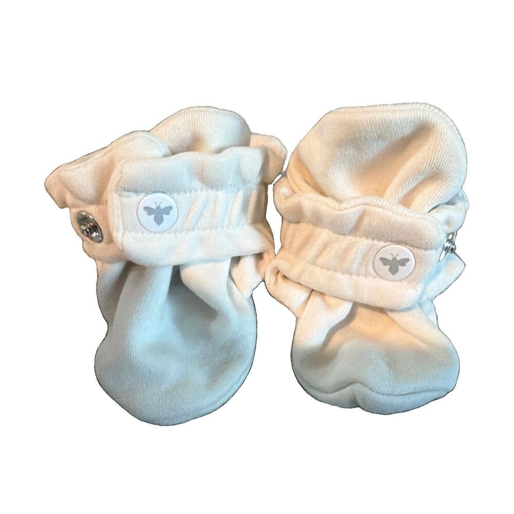 Burt's Bees Baby Booties 3-6 Months White Unisex Baby